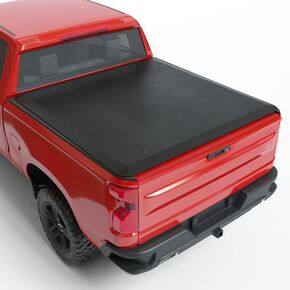 Soft Quad Fold Truck Bed Tonneau Cover for 2014-2018 Chevy Silverado/GMC Sierra 1500(Incl.2019 1500LD&Limited),Pickup Bed Cover for 2015-2019 Silverado/Sierra 2500HD 3500HD,6.6ft Bed,Fleetside