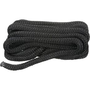 Attwood 117681-7 Premium Double Braided Nylon Dock Line, 3/8-Inch Thick, 25 Feet Long, Pre-Spliced One End, Black