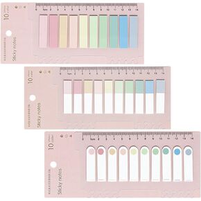 1200 Pcs Sticky Index Tabs, Page Markers,Transparent Sticky Note Tabs, File Index Tabs with Ruler,Writable and Repositionable Flag Tabs Stickers for Books File Notebook 1200 Pcs