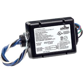 Leviton OSP20-RD0 Fluorescent/Incandescent Power Pack for Occupancy Sensor with HVAC Relay, 20 Amp FL/INC, 120-277V, Black