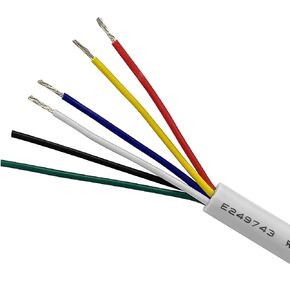 UHPPOTE UL2464 22AWG 6 Conductor Bare Copper Unshielded Alarm Security Burglar Cable Wire (50ft)