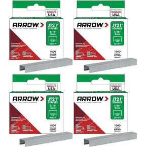 Arrow Fastener 215 Genuine JT21/T27 5/16-Inch Staples, 1,000-Pack - 4 Pack