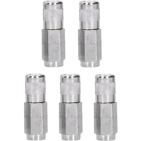 5Pcs 1/8" NPT Grease Gun Coupler, Quick Lock Standard Grease Gun Flat Nozzle Grease Coupler Fitting Tip Used in Lubricating Oil for Bearings in Various Parts of the Equipment Operation
