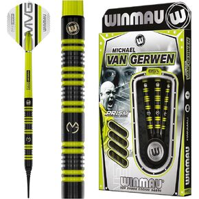 Winmau Michael Van Gerwen MvG 85% Professional Tungsten Darts Set with Flights and Stems (Shafts)