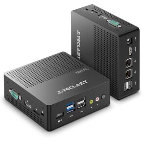 TECLAST Mini PC N15، 16GB DDR4 512GB PCI-e 3.0 SSD، كمبيوتر مكتبي صغير Intel N5095 (يصل إلى 2.9 جيجا هرتز)، يدعم شاشة مزدوجة 4K، WiFi، BT4.2، Dual RJ45 minpc للمنزل/الأعمال in Kuwait