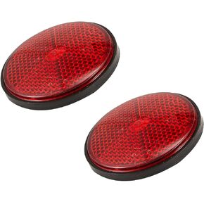 2 PCS Motorcycle Reflectors, Motorcycle Accessories, Round Reflector Motorcycle, Red Plastic Universal Screw Mount Reflective Warning Reflector, Motorbike Rear Reflector