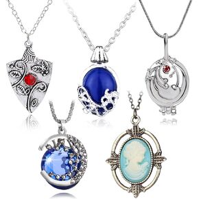 5 pcs Vampire Diaries Jewelry Daywalking Katherine Sapphire Elena Gilbert Opening Vervain Locket Bonnie Necklace Galaxy & Crescent Cosmic Moon Pendant Necklace