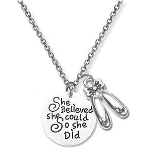 Sportybella Dance Necklace, Girls Ballet She Believed She Could So She Did Jewelry, Gift For Dancers, Dance Recital Gift, Dance Teams, Ballerinas Gift, Ballet Jewelry