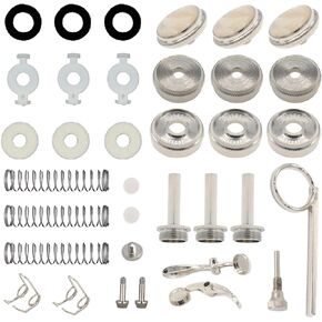 Trumpet Repair Kit, Silver Trumpet Valve Cap Buttons, Piston Spring, Valve Spring Screw Parts, Essential Replacement Parts for Wind Instruments