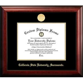 Campus Images CA925GED California State Sacramento University Embossed Diploma Frame, 8.5" x 11", Gold