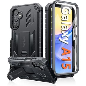 FNTCASE for Samsung Galaxy A15-5G Case: Military Grade Drop Proof Protection Phone Cover with Kickstand | Heavy Duty Rugged Full Body Protective Shockproof Matte Textured TPU Cases - 6.5 Inch (Green)
