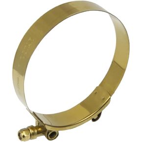 2 Inch T-Bolt Hose Clamp, Stainless Steel Hose Clamp Range 53-61mm for 2" Hose ID, Gold