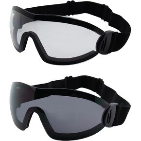 2 Sky Dive Goggles Clear Smoke Skydiving New These Have Shatterproof Polycarbonate Lenses And UV400 Filter for Maximum UV Protection