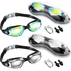2 حزمة نظارات السباحة لا تسرب نظارات السباحة نظارات السباحة المقاومة للماء نظارات مستقطبة للبالغين in Kuwait