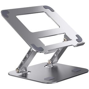 Portable Foldable Laptop Stand for Desk Adjustable Laptop Stand Carbon Steel Computer Stand for Desk Compatible with Lenovo，MacBook Air Pro, Dell XPS, HP，All 10-15.6‘’ Laptops-Sliver