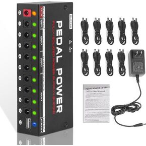 AKLOT جيتار باس معزول بالكامل مزود طاقة بدواسة 10 مخرجات تيار مستمر لدواسة تأثير جيتار 9 فولت/18 فولت مع دواسة عازلة in Kuwait