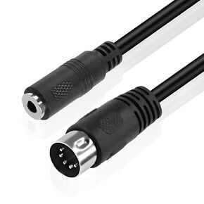 MEIRIYFA 5 Pin Din MIDI to 3.5mm TRS Audio Cable, 3.5mm(1/8in) TRS Stereo Male to 5-Pin Din Male Professional Audio Cord Adapter for Amplifiers, HI-FI Sound Systems