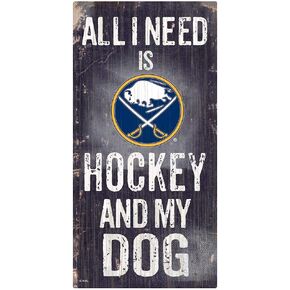 علامة Fan Creations NHL Buffalo Sabers للجنسين Buffalo Sabers Hockey and My Dog، لون الفريق، 6 × 12