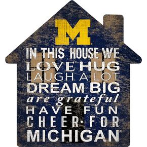 Fan Creations NCAA Michigan Wolverines Unisex University of Michigan House Sign, Team Color, 12 inch