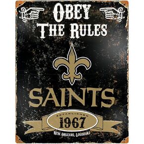 Party Animal NFL New Orleans Saints Embossed Metal Sign