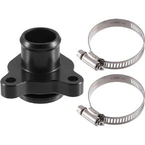 Water Hose Fitting 11537541992 - Car Engine Coolant Hose Fitting Clamp - for BMW 328i 335i 2007-2016 Aluminum Black with Clamp - 1 Set
