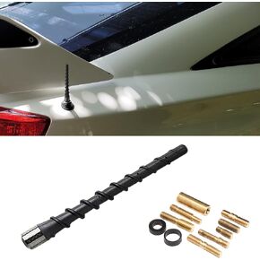 Black Spiral Bending Antenna, 7.7 Inch Car Spiral Antenna, Carbon Fiber Antenna Toppers Rubber Antenna Universal for F150 Wrangler GMC Chevy Jeep