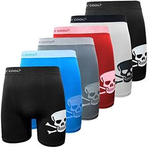 Mens Comfortable Fun Nylon Seamless Short Boxer Boxer 6-Pack