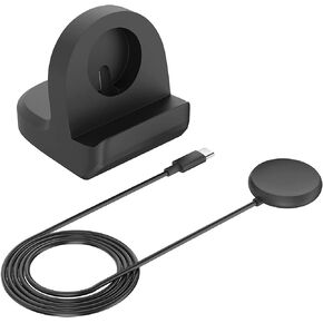TUCANA Cable and Charger Stand Combo Compatible with Google Pixel Watch, Durable Silicone with Non-Slip Stable Base (White)