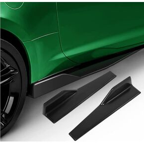 Qiilu 2pcs Universal Car Body Side Skirt 450mm Left/Right Universal Rear Side Skirt Winglets Diffusers (Black)