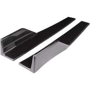 Ymiko Pair Universal Side Skirt Rocker Splitter Side Winglet Wing Diffuser Car Body Kit 17.7x3.3inch Wing Side Splitter Wing Rocker Splitters Car Exterior Parts - Glossy Black