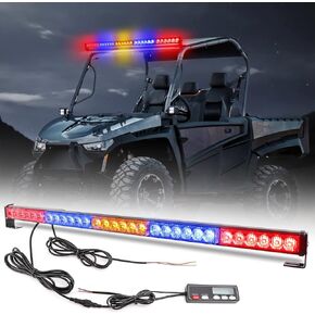 شريط إضاءة طوارئ LE-JX مقاس 30 بوصة LED لمطاردة الطرق الوعرة، شريط إضاءة وامض آمن مع ضوء إشارة عكسية/فرامل/انعطاف، لـ UTV، ATV، Polaris RZR XP 1000 900، جنبًا إلى جنب، 4x4، شاحنة الكأس (R-B-Y-B-R) in Kuwait
