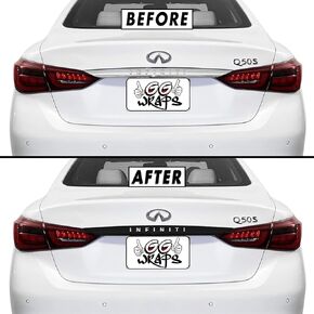 SlickMod Chrome Delete Blackout Vinyl Overlay for 2018-2022 Infiniti Q50 Rear Trunk Trim (Gloss Black)