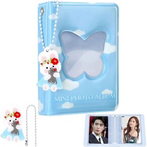 3 بوصة Kpop Photocard Binder، لطيف Kpop Photocard حامل كتاب صغير ألبوم الصور Kpop، Love Heart Hollow Kpop Binder Collector Book 40 جيبًا حامل بطاقة الصور مع قلادة جميلة لمجموعة الصور in Kuwait