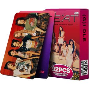 KPOPBP (G) I-DLE 92pcs Heat Album Photocards KPOP Album Lomo Cards Set for NEVERLAND Fans Boys and Girls(Heat)