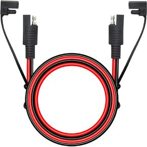 CERRXIAN 6.5FT 14AWG SAE to SAE 2 Pin Quick Disconnect Power Automotive Extension Cable with Cap for Solar Panels Battrey (Black&Red,2m)