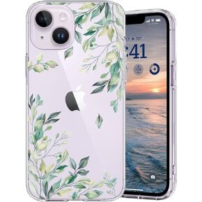 Designed for iPhone 14 Plus Case, Slim Fit Crystal Clear Cute Black Lace Floral Flowers Pattern, for Girls Woman, Hard Back Soft Bumper Shockproof Phone Case 6.7 inch (Black Floral14+)