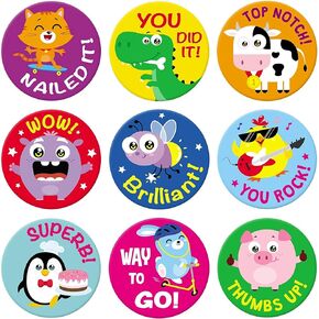 Sweetzer & Orange Reward Stickers for Teachers. 1008 Stickers for Kids in 9 Designs. 1 Inch School Stickers on Sheets. Teacher Supplies for Classroom, Potty Training Stickers, Motivational Stickers