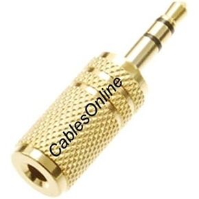 CablesOnline 3.5mm Stereo TRS Male Plug to 3.5mm Mono TS Female Jack Audio Adapter, AV-A37G