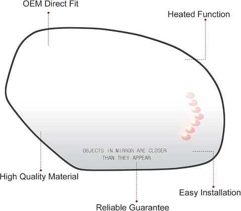 Driver Left Side View Mirror Glass for 2007-2014 Cadillac Escalade/Chevy Silverado 2500HD 3500HD/Suburban 1500/Tahoe/GMC Yukon, 2007-2013 Chevy Avalanche/Suburban 2500/GMC Sierra 1500 2500HD 3500HD in Saudi Arabia
