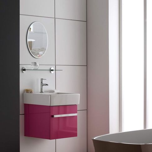 Neue Design Mood Oval Bathroom Mirror Wall Mounted (24 x 32 Inch), Vertical & Horizontal, Frameless with Beveled Edges for Bathroom Vanity in Saudi Arabia