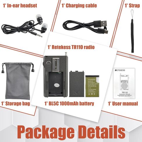Retekess TR110 Portable SSB Shortwave Radio, Airband Radio Receiver, Full Band Radio MW FM SW Air CB with NOAA Alert, FM Stereo, Clock, Sleep Timer in Saudi Arabia