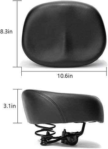 مقعد دراجة بدون أنف لراحة الرجل، مقعد دراجة عريض جدًا للنساء، سرج دراجة كهربائي كبير الحجم، سرج دراجة خالٍ من الأنف مقاوم للماء، مقعد دراجة عملي لركوب غير رسمي in Kuwait