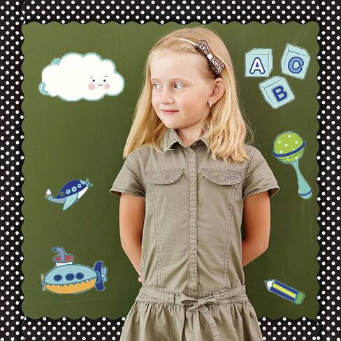 99 Ft Bulletin Board Borders 3 Rolls Black and White Wave Line Scalloped Border Trims Decorative Classroom Bulletin Board Rolled Trim Back to School Decoration for Home Classroom School Office Decor in Saudi Arabia