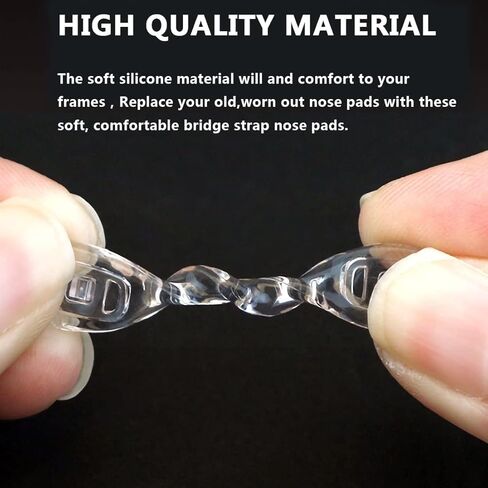 وسادات أنف للنظارات، 5 أزواج من وسادات جسر الأنف المصنوعة من السيليكون الناعم، برغي مضاد للانزلاق في حزام جسر الأنف، وسادات أنف على شكل حرف U لجسر السرج مع براغي ومفك براغي صغير (صغير) in Kuwait
