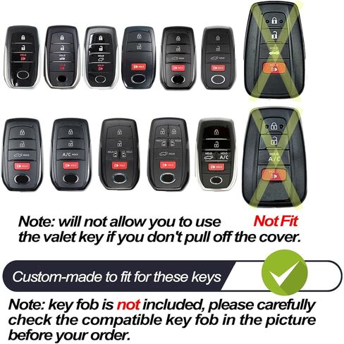متوافق مع Toyota Land Cruiser Sienna Venza RAV4 Prime Mirai Silver TPU Key Fob غطاء حافظة جهاز التحكم عن بعد حامي الجلد ملحقات أكمام الدخول بدون مفتاح in Saudi Arabia