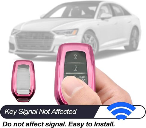 متوافق مع Toyota Land Cruiser Sienna Venza RAV4 Prime Mirai Silver TPU Key Fob غطاء حافظة جهاز التحكم عن بعد حامي الجلد ملحقات أكمام الدخول بدون مفتاح in Saudi Arabia