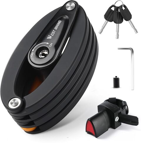 قفل دراجة قابل للطي مع 3 مفاتيح، قفل دراجة شديد التحمل مضاد للسرقة مع حامل عاكس، قفل سلسلة دراجة أمان بطول 2.8 قدم للدراجات أو السكوتر أو الدراجة الإلكترونية أو عربة الأطفال أو الجهاز الخارجي in Kuwait