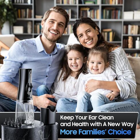 Electric Ear Wax Removal Tool - Water Powered Ear Cleaner IPX7 Waterproof Ear Irrigation Flushing System，Ear Cleaning Kit with 3 Pressure Modes Safe Effectively & Easily Prevent Wax Buildup & 8 Tips in Kuwait