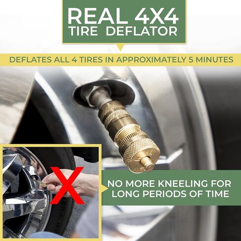 4 Tire Air Deflators for Offroad Vehicles, Cars, ATVs, Jeep Wranglers and Four Wheelers - Valve Deflator with Pressure Gauge Automatic Deflating Brass Kit for Tubes and Tires (6-30 PSI) in Saudi Arabia