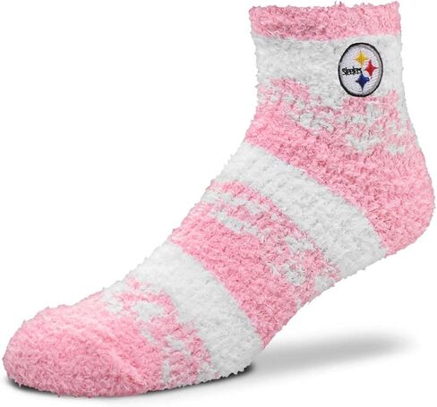 جوارب FBF NFL المريحة الناعمة - جوارب منزلية لتوفير أقصى درجات الراحة - ملابس Gameday - قطيفة فاخرة ومريحة - للجنسين (بيتسبرغ ستيلرز - وردي، مقاس واحد للبالغين) in Saudi Arabia